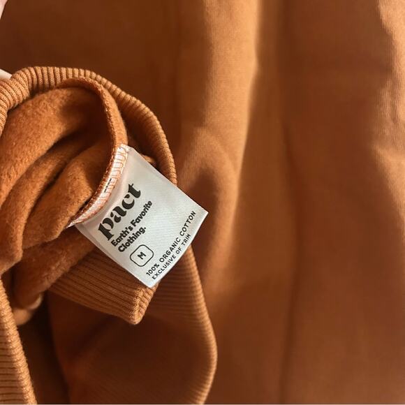 Pact Lounge Pullover Hoodie Sweatshirt Unisex One For All Amber Brown NWT Size M - Picture 5 of 5